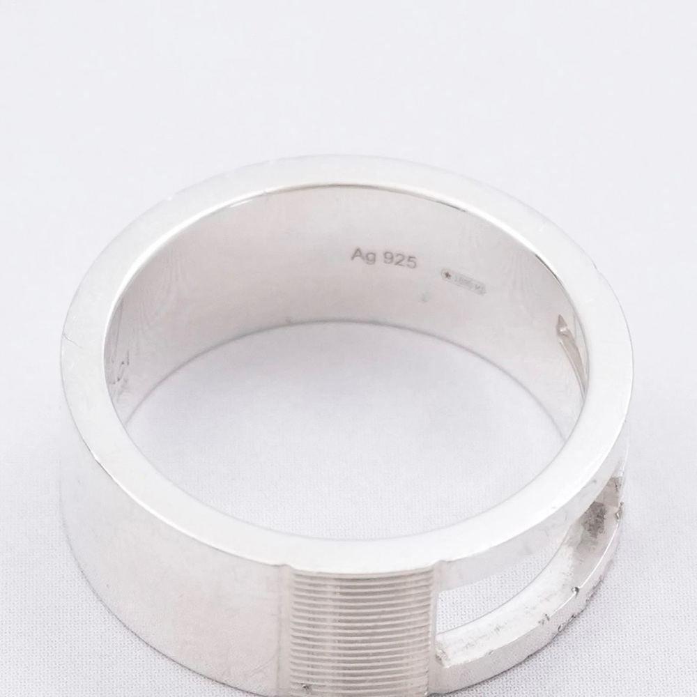 Authentic Gucci Classic G Logo Monogram 925 Sterling Silver Band Ring Size 9.5 - Picture 11 of 11